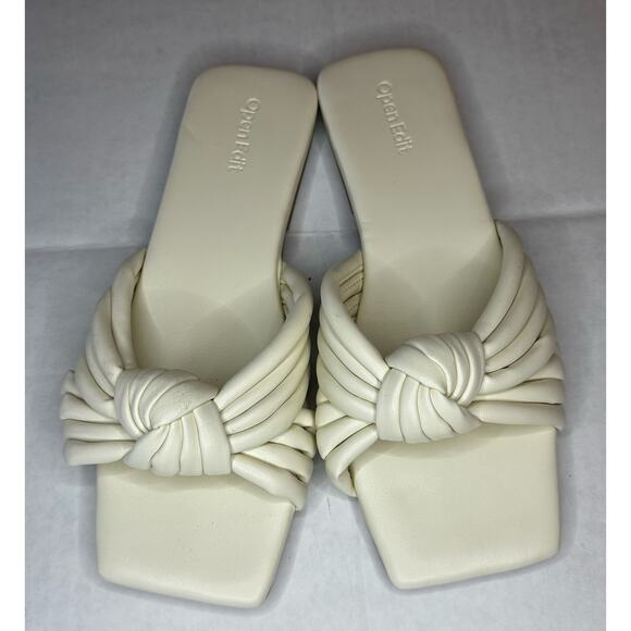 Open Edit twisted slides White Women's Size 7 M - Picture 1 of 6